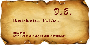 Davidovics Balázs névjegykártya