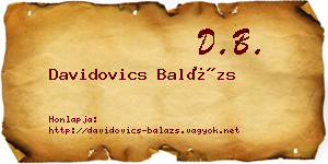 Davidovics Balázs névjegykártya