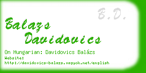 balazs davidovics business card
